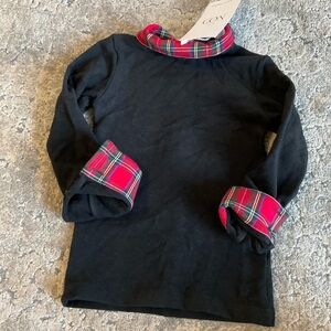 Mini nod Black Kids  with Red Plaid Accents